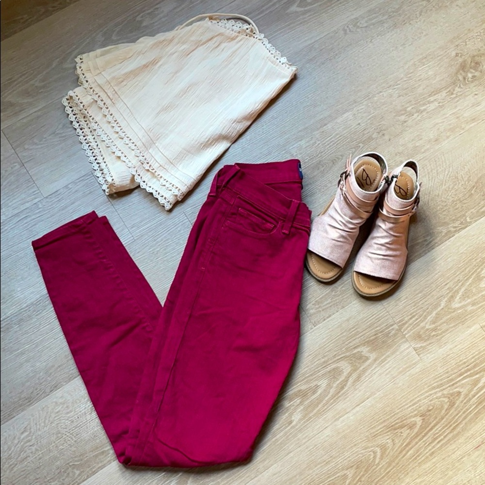 Lucky Brand Denim Raspberry Skinny Ankle Jeans